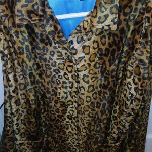 Leopard Print Button-Up Shirt